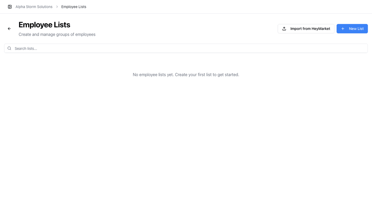 StormCall Employee Lists: product screenshot